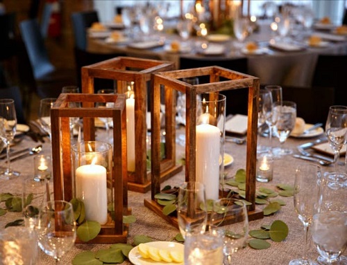 Wood and Candles on tabletop
