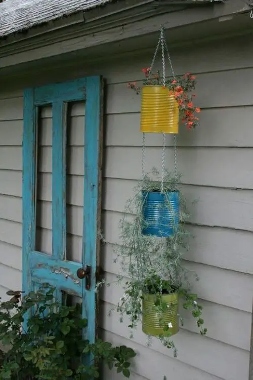 Tin Can Hanging Planter