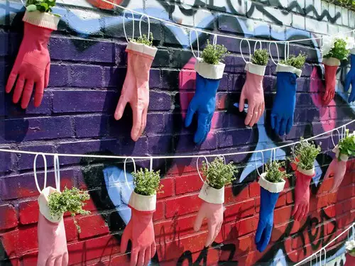 Hanging Gloves Planters