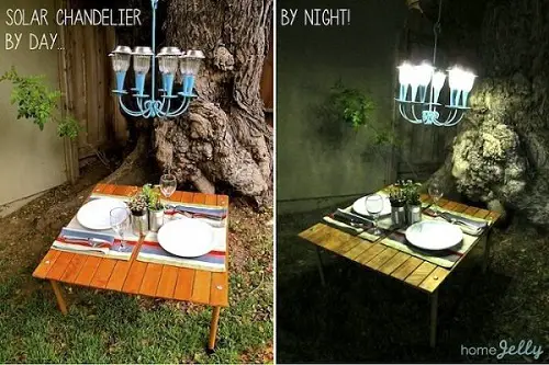 Make DIY Solar Light Chandelier