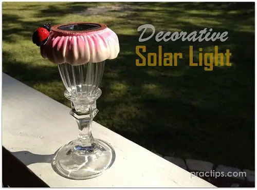Repurposed Candleholder Solar Light Centerpiece