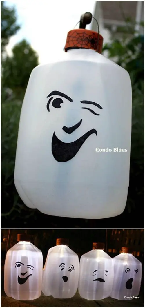 Decorative Spooky Solar Milk Containers
