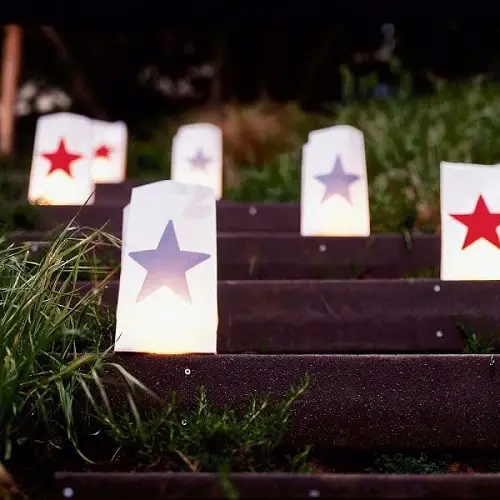 4th of july decoration Star Luminaries ideas 