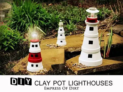 Make Your Clay Pot Lighthouse Lights