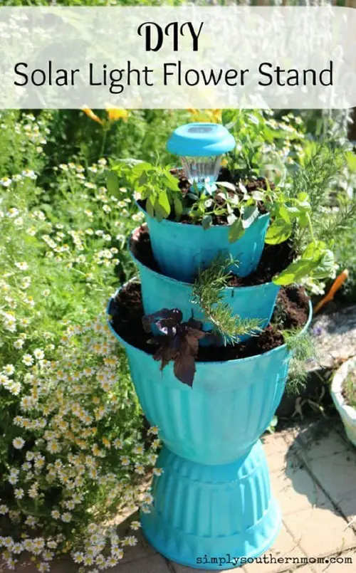. DIY Solar Light Flower Stand
