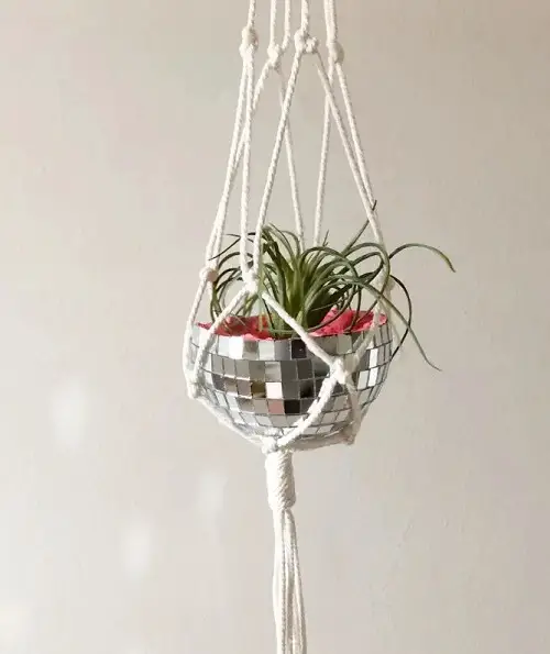Disco Ball Holder with Macrame