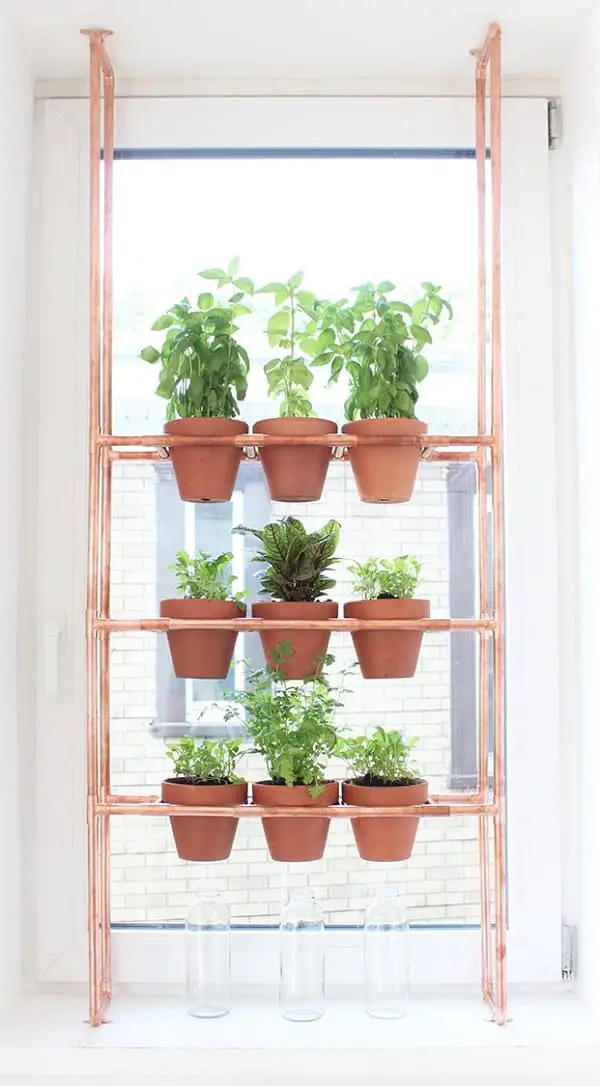 Diy Copper Rack Herb Garden