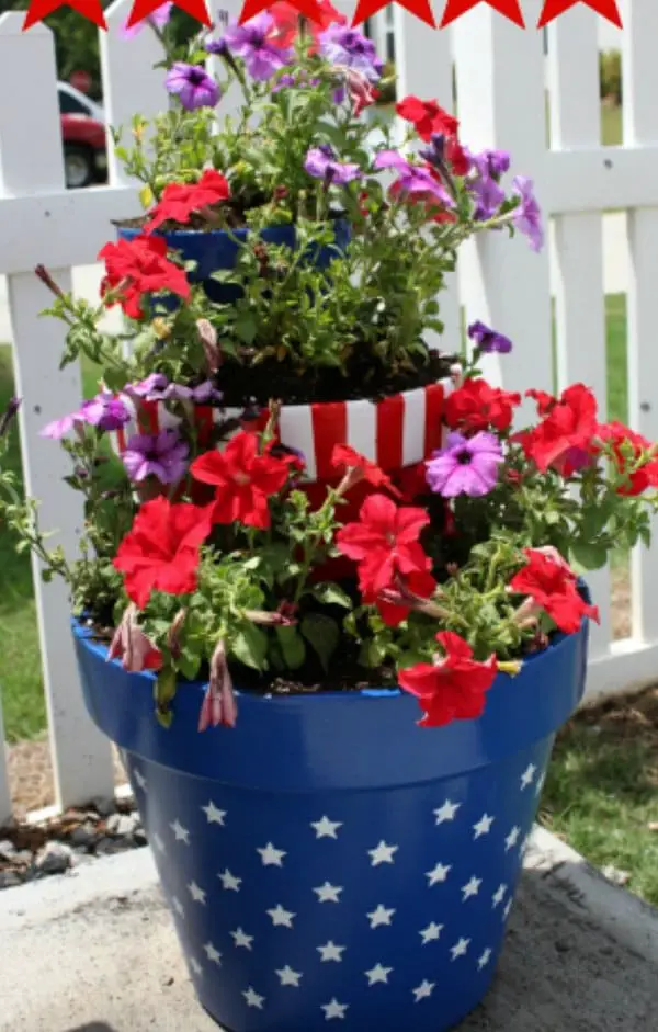 Star Spangled Stacked Planter