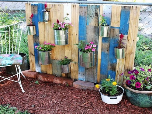 Colorful Pallet Vertical Garden