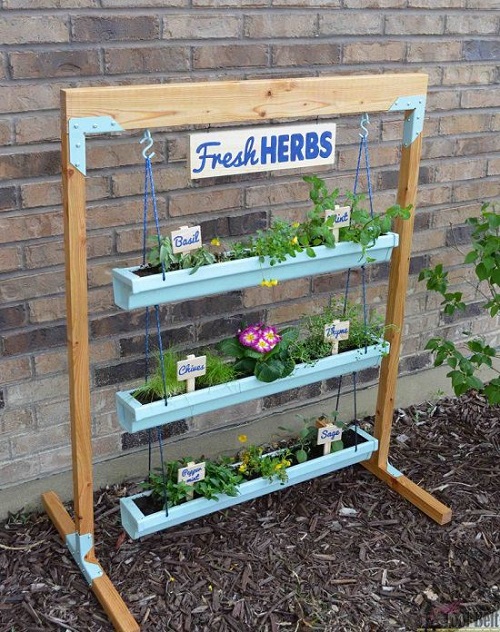Hanging Gutter Planter with Stand