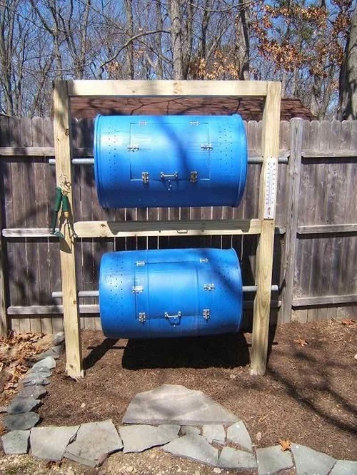 DIY Double Decker Turnable Compost Bin