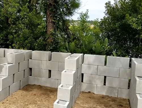 cinder block compost bin