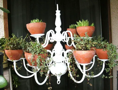 Diy 5-Step Planter from Chandelier