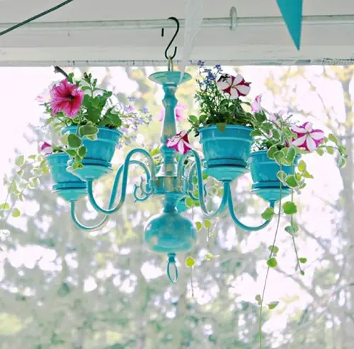 DIY Chandelier Outdoor Plant Chandelier