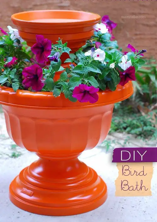 Garden Ideas on a Budget Planter + Birdbath