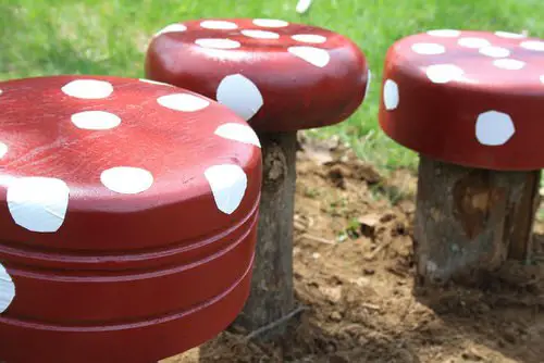 Garden Ideas on a Budget DIY Toadstools