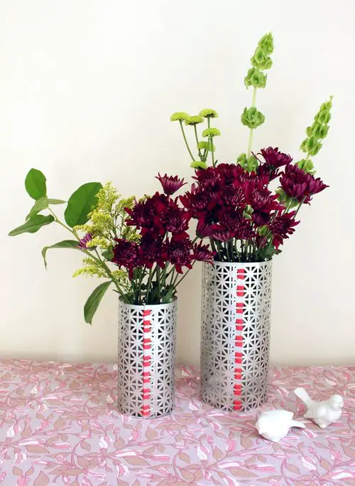 Metal Screen Vase