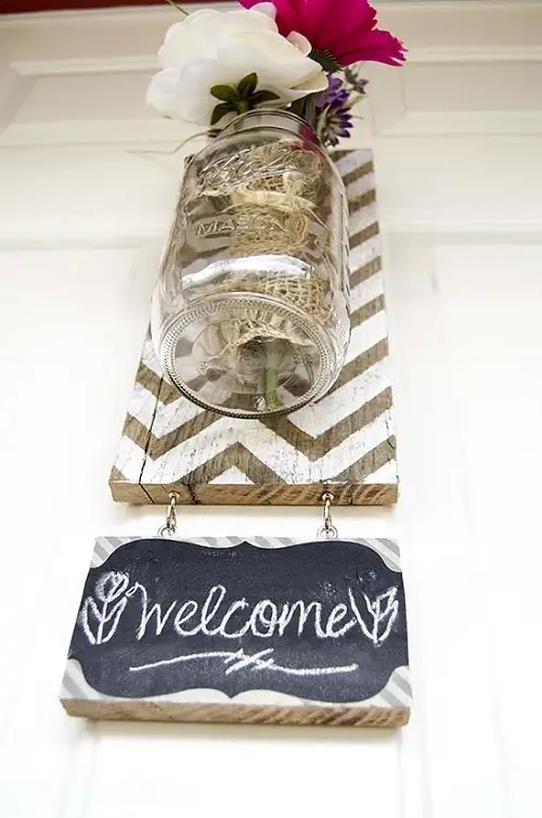 Mounted Mason Jar Vase