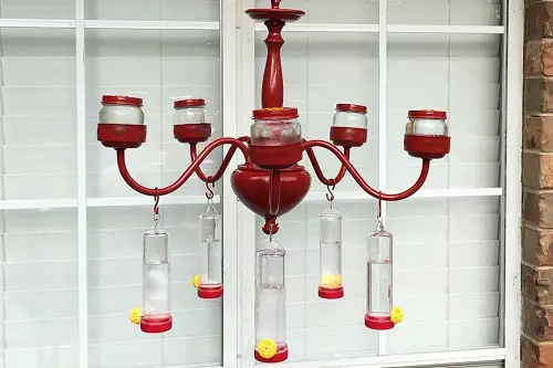 Chandelier Turned Birdfeeder