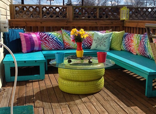 Tire Coffee Table Tire garden Ideas