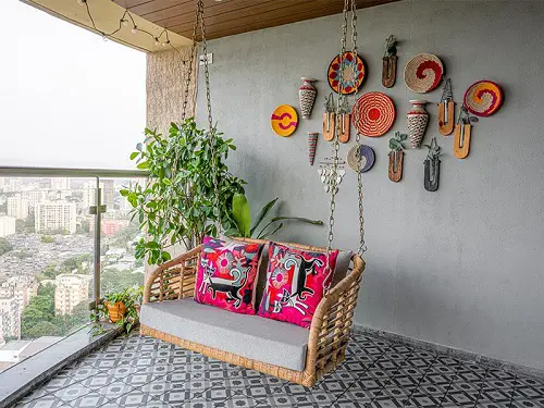Balcony Gray Wall Full of Art