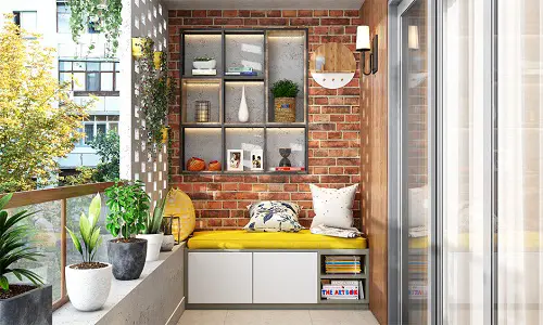 Balcony Wall Designs Modern Shelves