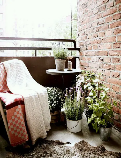 Raw Brick Balcony Wall Design