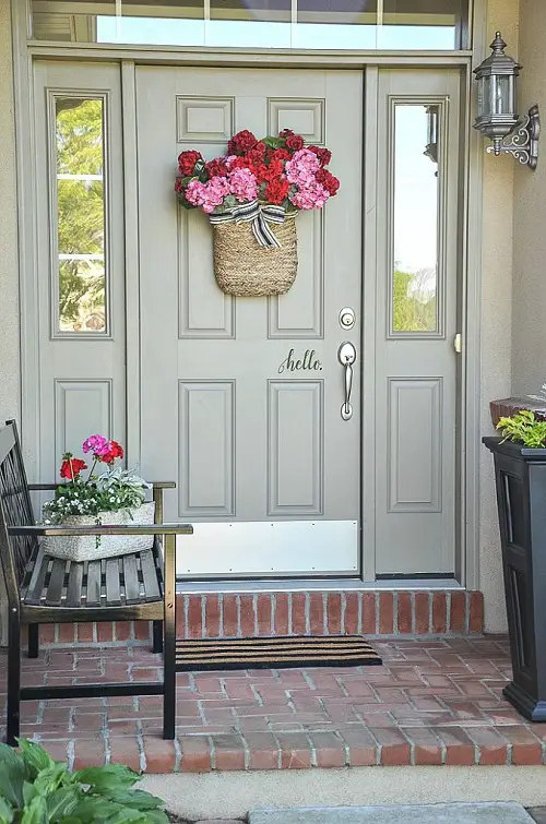 Flower Pouch on the Front Door