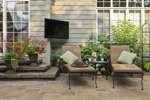 Outdoor Garden with a TV
