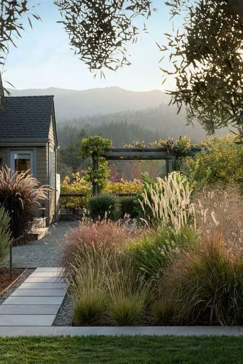Garden Overlooking the Mountains
