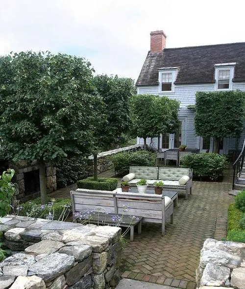 An Open Backyard with Outdoor Furniture