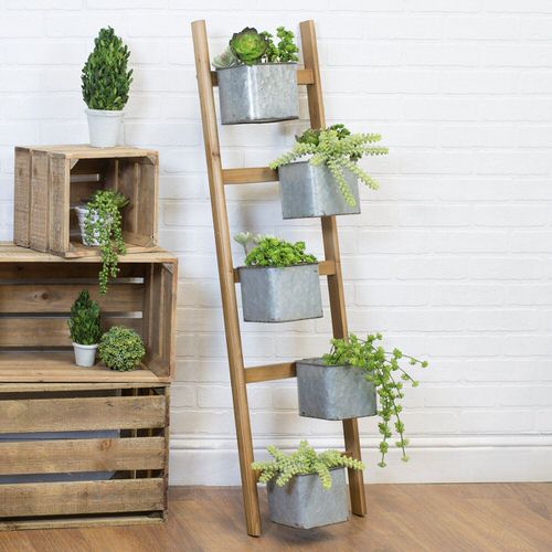 Modern+Rustic ladder planter ideas