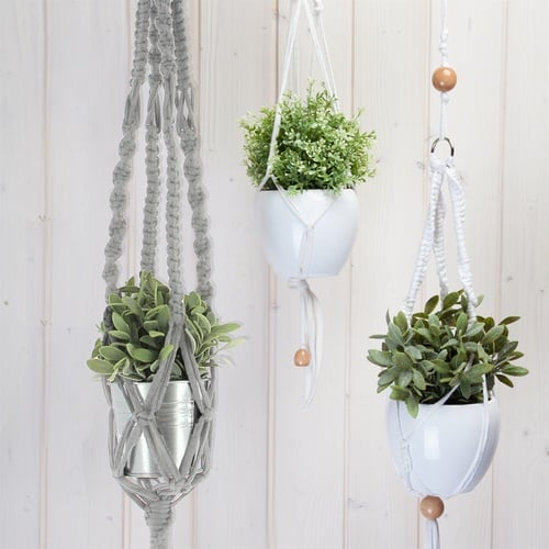White Beauty on Macrame Hangers