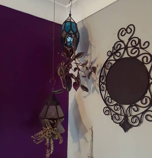 Old Candle Lanterns as Hanging Planters