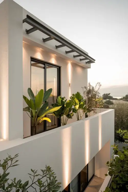 Extended Balcony with Large Foliage Plants