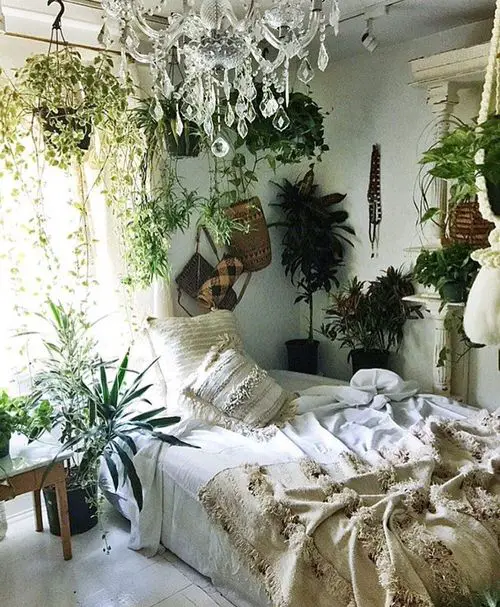 Bedroom Decor with Lots of Plants