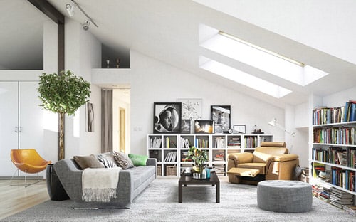 Stunning Attic Rooms with Plants Pictures
