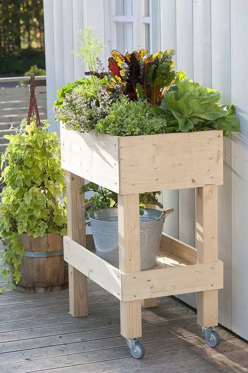 Tall Planter Box with Wheels