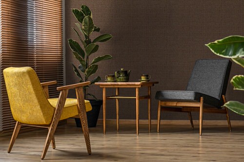 Classic Wooden Furniture with Plants