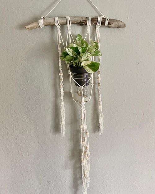 Handmade Mason Jar Macrame Wall Hanger