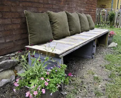 Recycled Garage Door Bench