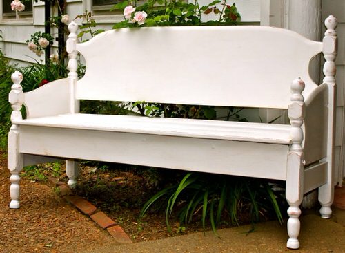 Garden Bench from a Bed