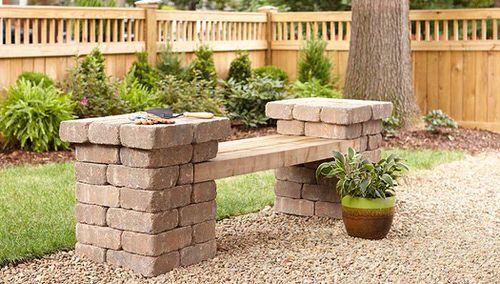 DIY Garden Bench Ideas Patio Block Bench