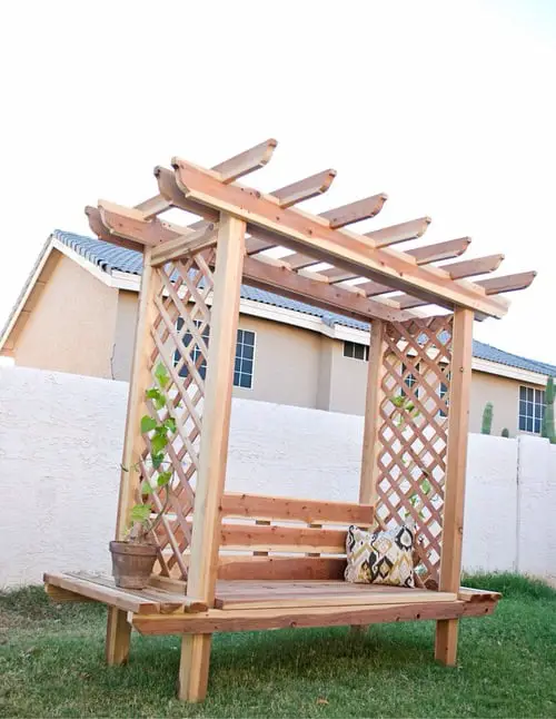 DIY Garden Bench Ideas Outdoor Bench with Arbor