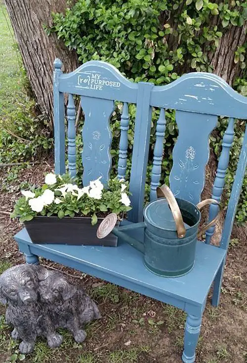 Garden Bench from Repurposed Chairs