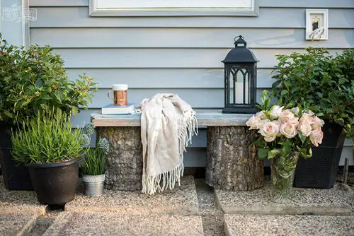 DIY Garden Bench Ideas Rustic Log Wooden Garden Bench
