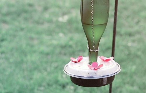 Wine Bottle Hummingbird Feeder