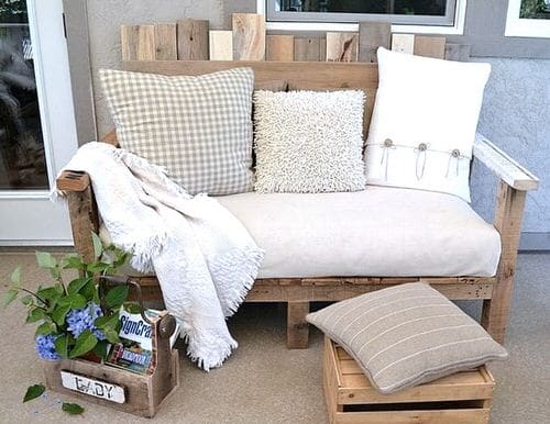 DIY Garden Ideas Pallet Wood Sofa cum Bench