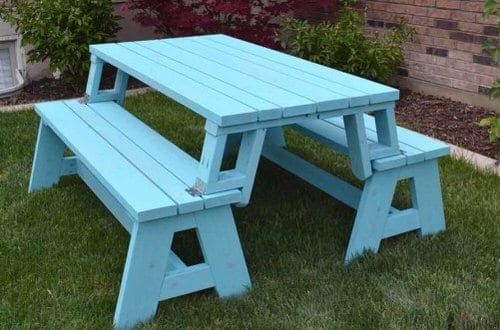 DIY Garden Bench Ideas Convertible Picnic Table and Bench
