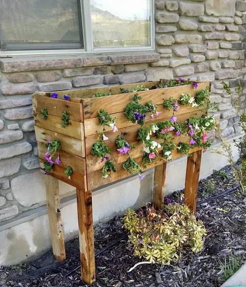 Mobile Raised Garden Bed For Cascading Blooms